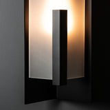 Summit Outdoor Wall Light Medium detail in Coastal Black, Frosted Glass, by Hubbardton Forge