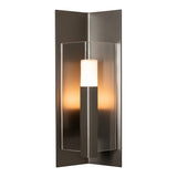 Summit Outdoor Wall Light Small, shown in Coastal Dark Smoke, Clear Glass, by Hubbardton Forge