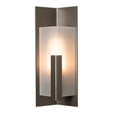 Summit Outdoor Wall Light Small, shown in Coastal Dark Smoke, Frosted Glass, by Hubbardton Forge