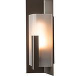 Summit Outdoor Wall Light Small, shown in Coastal Dark Smoke, Frosted Glass, by Hubbardton Forge