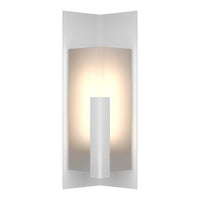 Summit Outdoor Wall Light Small in Coastal White, Frosted Glass by Hubbardton Forge