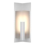 Summit Outdoor Wall Light Small in Coastal White, Frosted Glass by Hubbardton Forge
