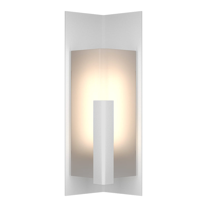 Summit Outdoor Wall Light Small in Coastal White, Frosted Glass by Hubbardton Forge