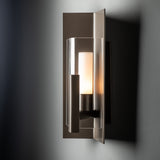 Summit Outdoor Wall Light Small detail in Coastal Dark Smoke, Clear Glass, by Hubbardton Forge