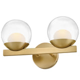 Sunni Vanity Light 2 Ligths Lacqured Brass By Hinkley - Side View3