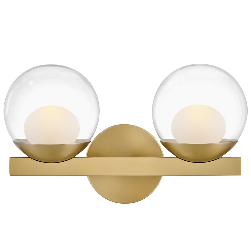 Sunni Vanity Light 2 Ligths Lacqured Brass By Hinkley