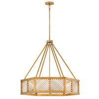 Sura Medium Drum Chandelier - Distressed Brass - by Hinkley