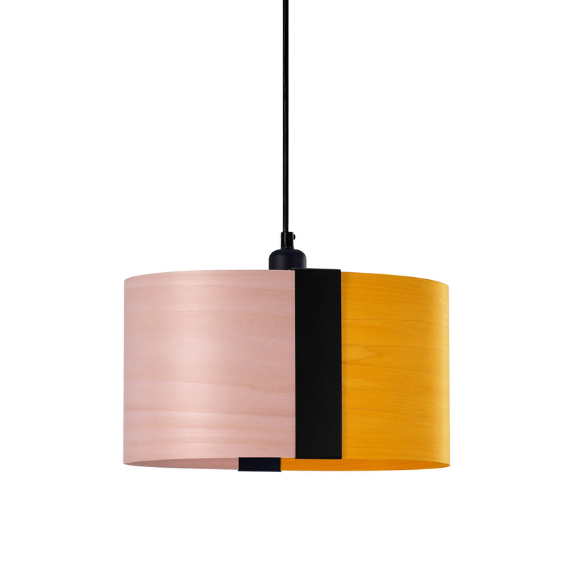 Sushi Suspension By LZF, Finish: Matte Black, Color: Pale Rose Yellow