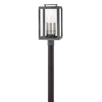 Sutcliffe Medium Post Mount Lantern - Aged Zinc - by Hinkley