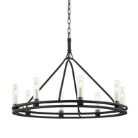 Sutton Chandelier - 8-Light - Texture Black by Troy Lighting