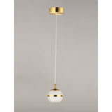 Swank 1-Light LED Pendant by ET2 - Natural Aged Brass