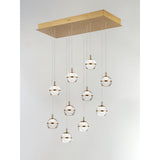 Swank LED Pendant by ET2 - 10-Light, Natural Aged Brass