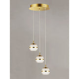 Swank LED Pendant by ET2 - 3-Light, Natural Aged Brass