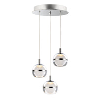 Swank LED Pendant by ET2 - 3-Light, Polished Chrome
