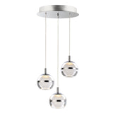 Swank LED Pendant by ET2 - 3-Light, Polished Chrome
