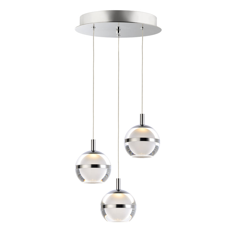 Swank LED Pendant by ET2 - 3-Light, Polished Chrome