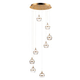 Swank LED Pendant by ET2 - 8-Light, Natural Aged Brass