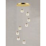 Swank LED Pendant by ET2 - 8-Light, Natural Aged Brass