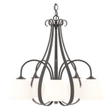 Sweeping Taper Chandelier 5 Light in Oil Rubbed Bronze, Opal Glass by Hubbardton Forge