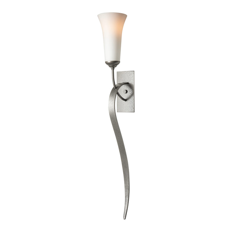 Sweeping Taper Wall Sconce, shown in Natural Iron, by Hubbardton Forge