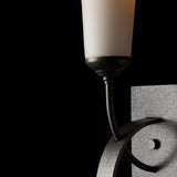 Sweeping Taper Wall Sconce detail in Natural Iron, by Hubbardton Forge