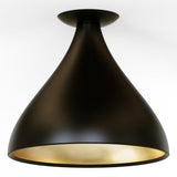 Swell Flush Mount Wide Matte Black Brass By Pablo