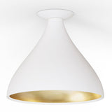 Swell Flush Mount Wide Matte White Brass By Pablo