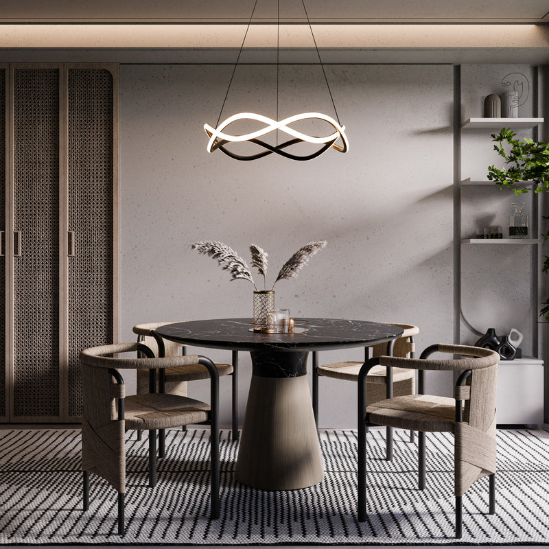 Swerve 4CCT Chandelier By WAC Lighting With Light