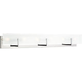 Syll Vanity Light — 38", Clear Highlighted Satin Etched, Chrome