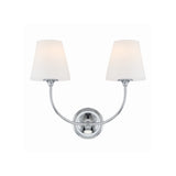 Sylvan Flared Shade Sconce 17" Polished Chrome