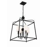 Sylvan Lantern Chandelier 21.5'' Black Forged White