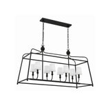 Sylvan Linear Chandelier 42'' Black Forged White