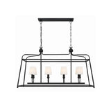 Sylvan Linear Chandelier 42'' Black Forged White
