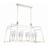 Sylvan Linear Chandelier 42'' Polished Nickel White