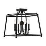 Sylvan Semi Flush Mount 16'' Black Forged Black