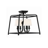 Sylvan Semi Flush Mount 16'' Black Forged White