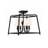 Sylvan Semi Flush Mount 16'' Black Forged White