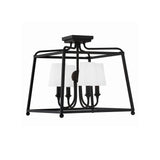 Sylvan Semi Flush Mount 16'' Black Forged White
