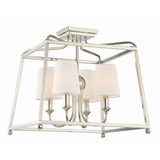 Sylvan Semi Flush Mount 16'' Polished Nickel White