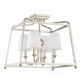 Sylvan Semi Flush Mount 16'' Polished Nickel White