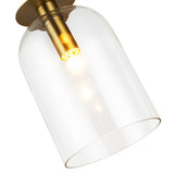 Sylvia Pendant Light By Brushed Gold Clear Glass Alora Detailed View