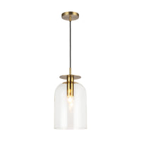 Sylvia Pendant Light By Brushed Gold Clear Glass Alora