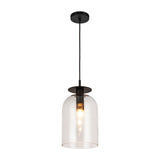 Sylvia Pendant Light By Matte Black Clear Glass Alora With Light