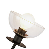 Sylvia Wall Sconce Matte Black Clear Glass 1 Light By Alora Detailed View