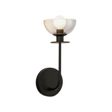 Sylvia Wall Sconce Matte Black Clear Glass 1 Light By Alora Side View