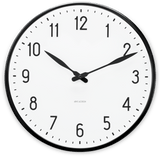 Arne Jacobsen Station Wall Clock, White/Black, Large, Ø: 11.4" By Arne Jacobsen