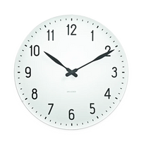 Arne Jacobsen Station Wall Clock, White, Extra Large, Ø: 18.9" By Arne Jacobsen