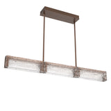 Tabulo Linear Suspension By Hammerton, Glass Pattern: Linea Glass, Finish: Burnished Bronze