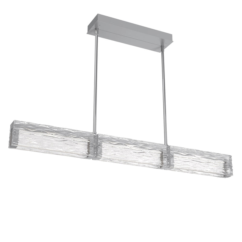 Tabulo Linear Suspension By Hammerton, Glass Pattern: Tidal Glass, Finish: Classic Silver