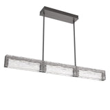 Tabulo Linear Suspension By Hammerton, Glass Pattern: Tidal Glass, Finish: Graphite